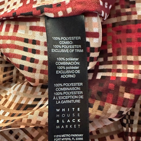 White House Black Market Abstract Plaid Print Sleeveless Blouse XS – Fall Colors - Picture 4 of 4